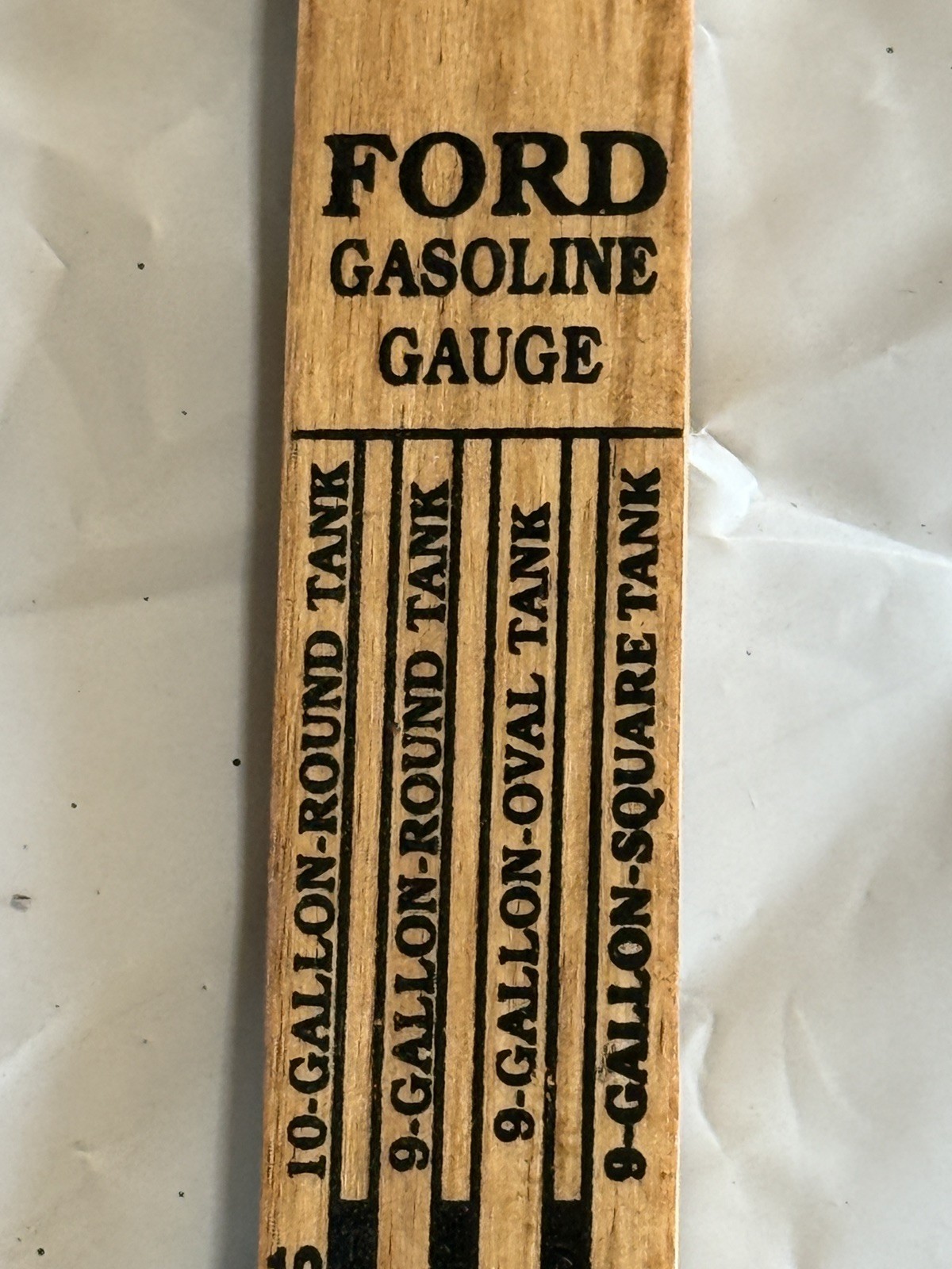 Ford Wooden Gasoline Gauge - Gas - 1926 Model T - Measuring Stick - Dipstick