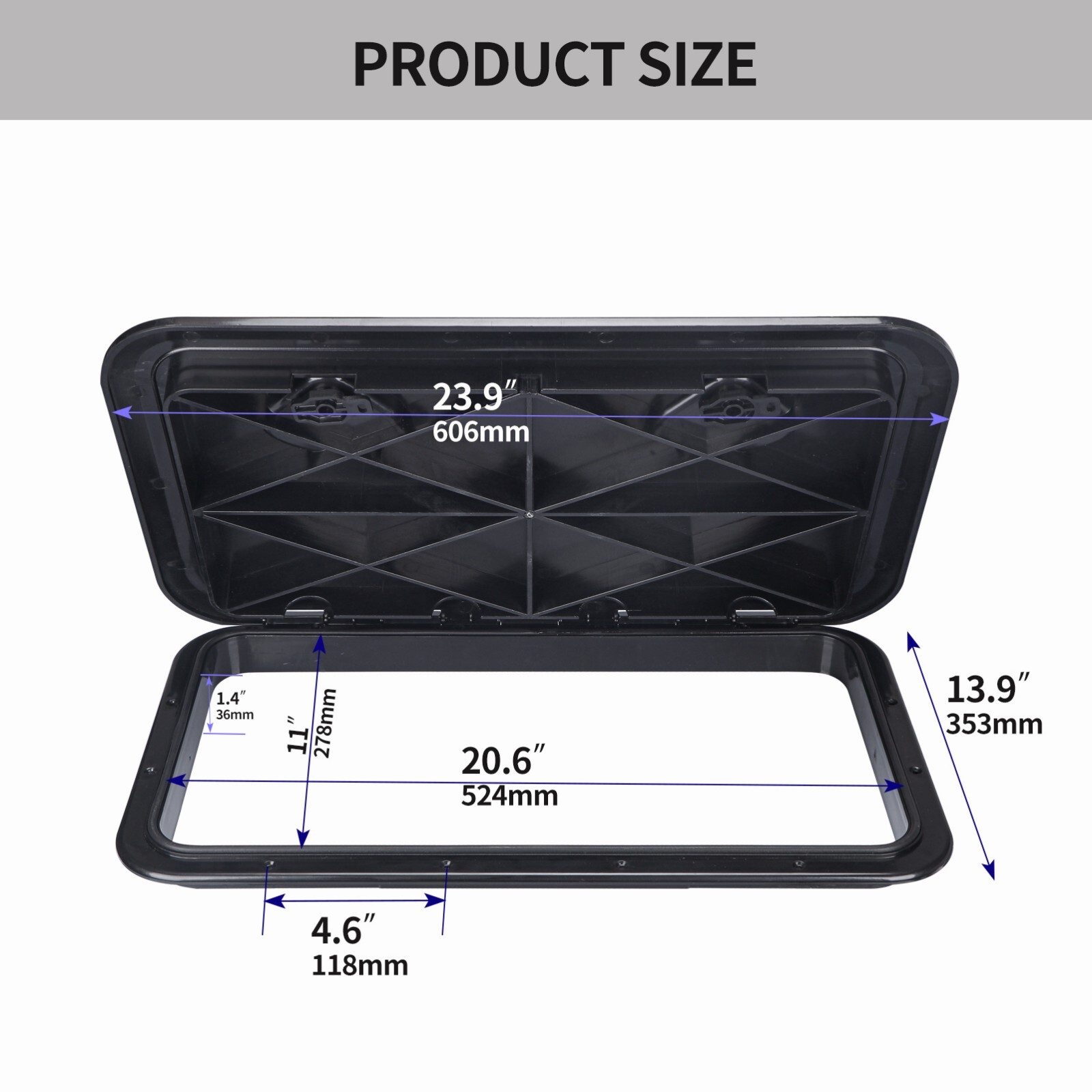 Boat Hatch White -Black 4" 6" 8" Round Inspection Hatch & Boat Hatch Cover Lids