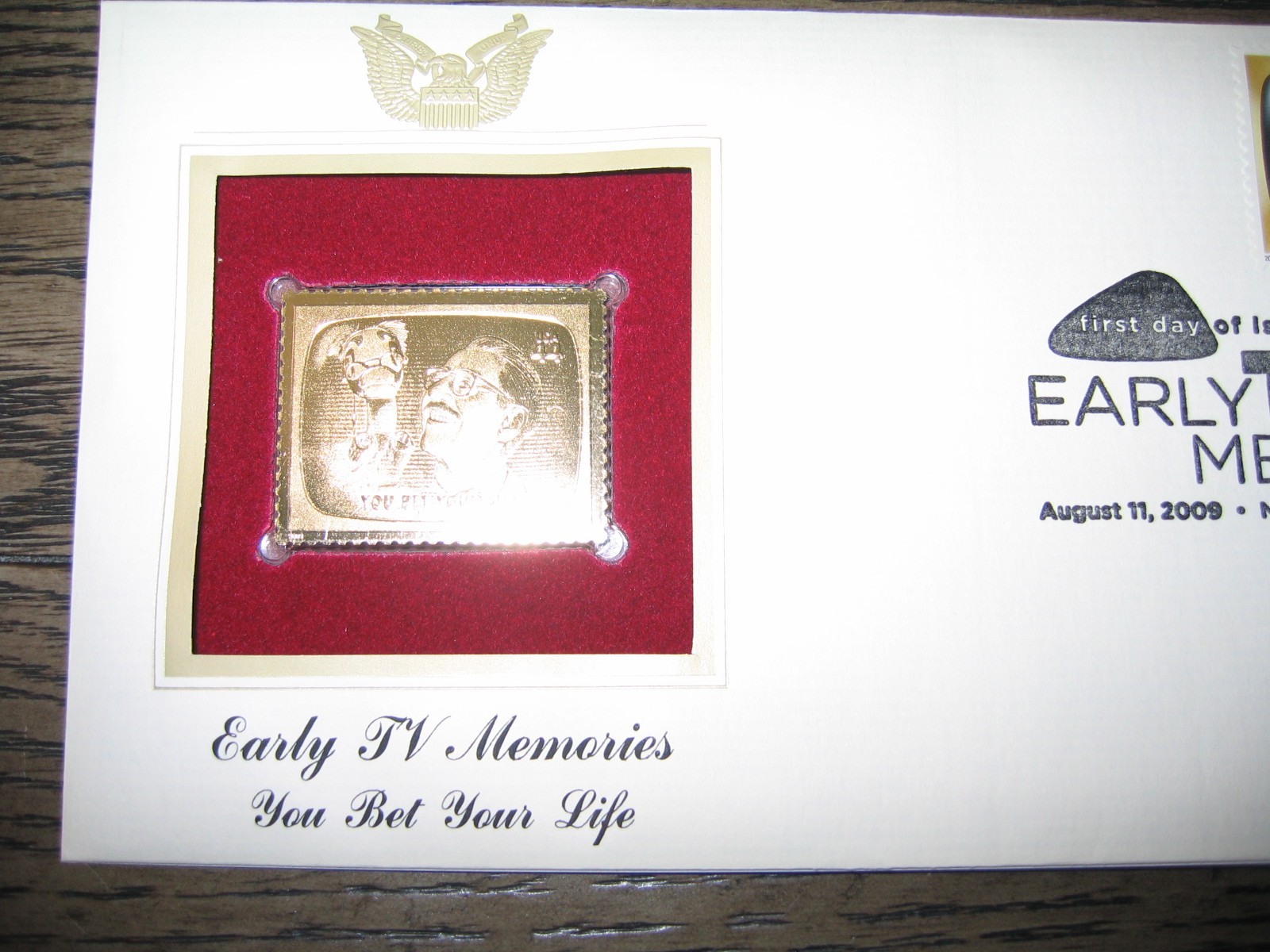 2009 You Bet Your Life Early TV Memories Replica Golden Cover Stamp