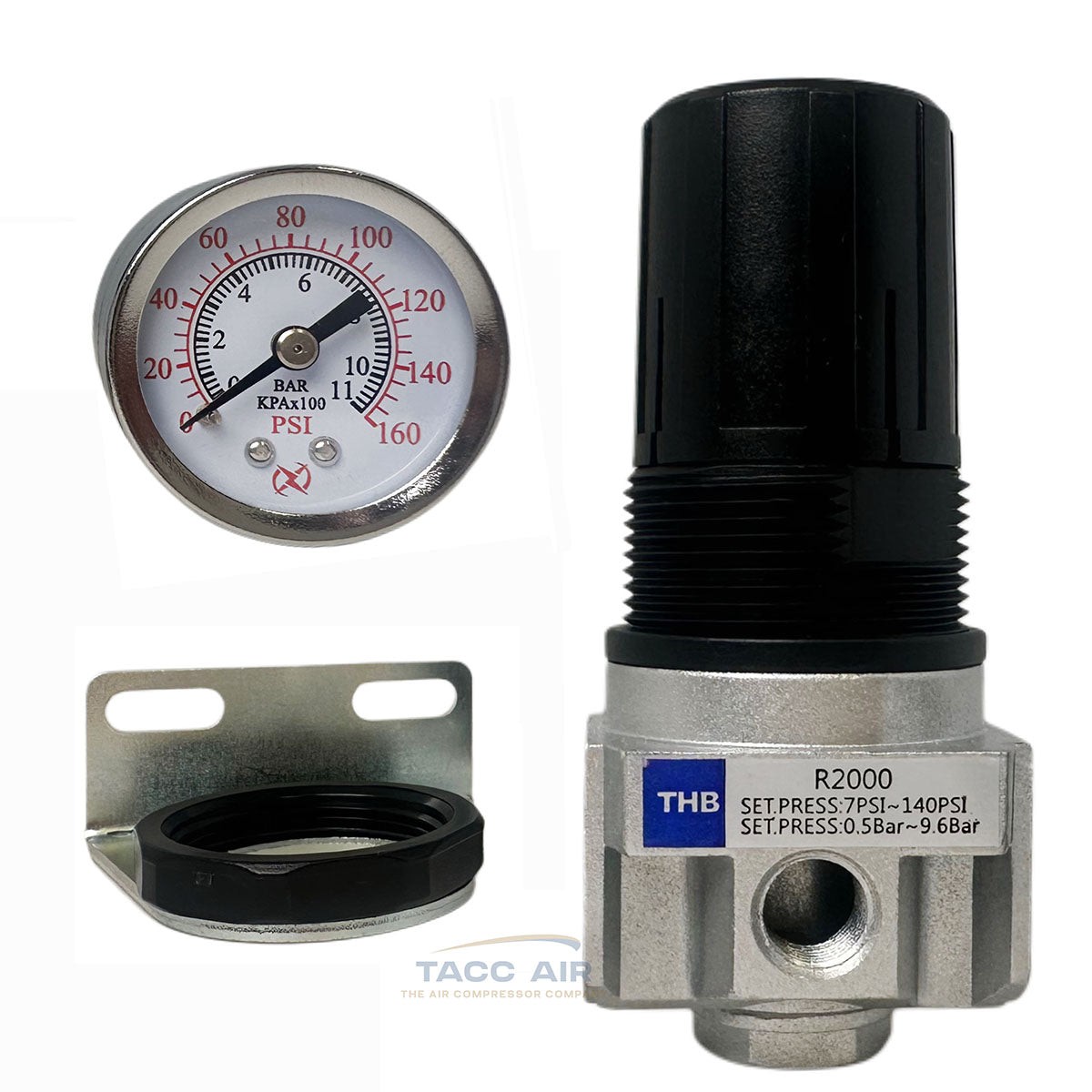 1/4" Compressed Air Compressor Regulator Industrial Grade W/ Pressure Gauge