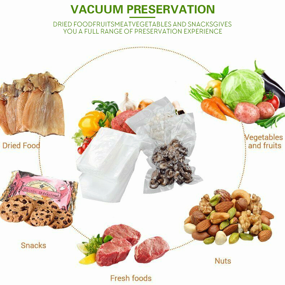 100/1000 Quart Vacuum Sealer Bags 8x12 7x10 Embossed Food Saver Storage Package