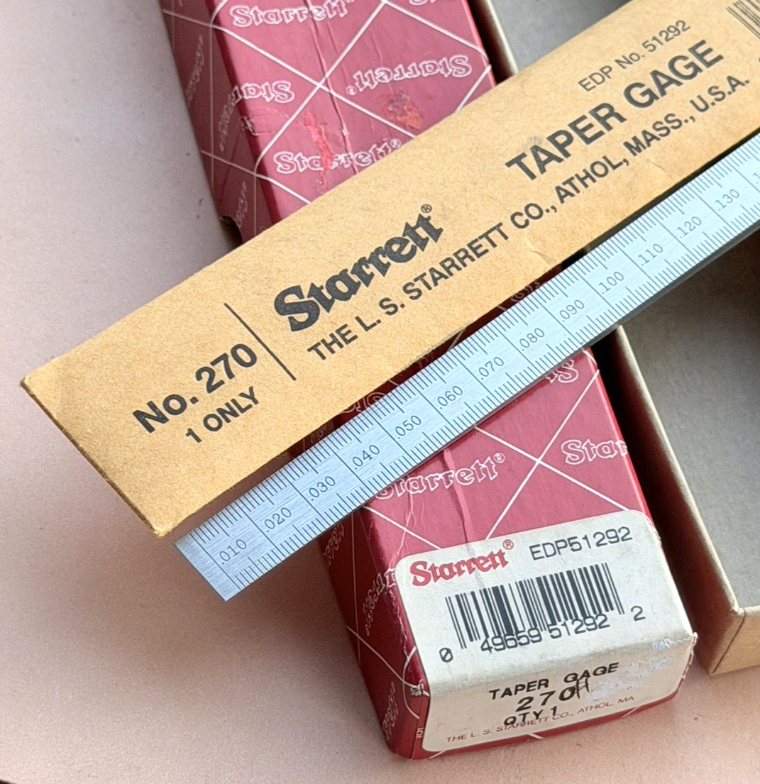 New STARRETT No. 270 Steel Taper Gauge; SAE & Metric. USA Made 🇺🇸!!