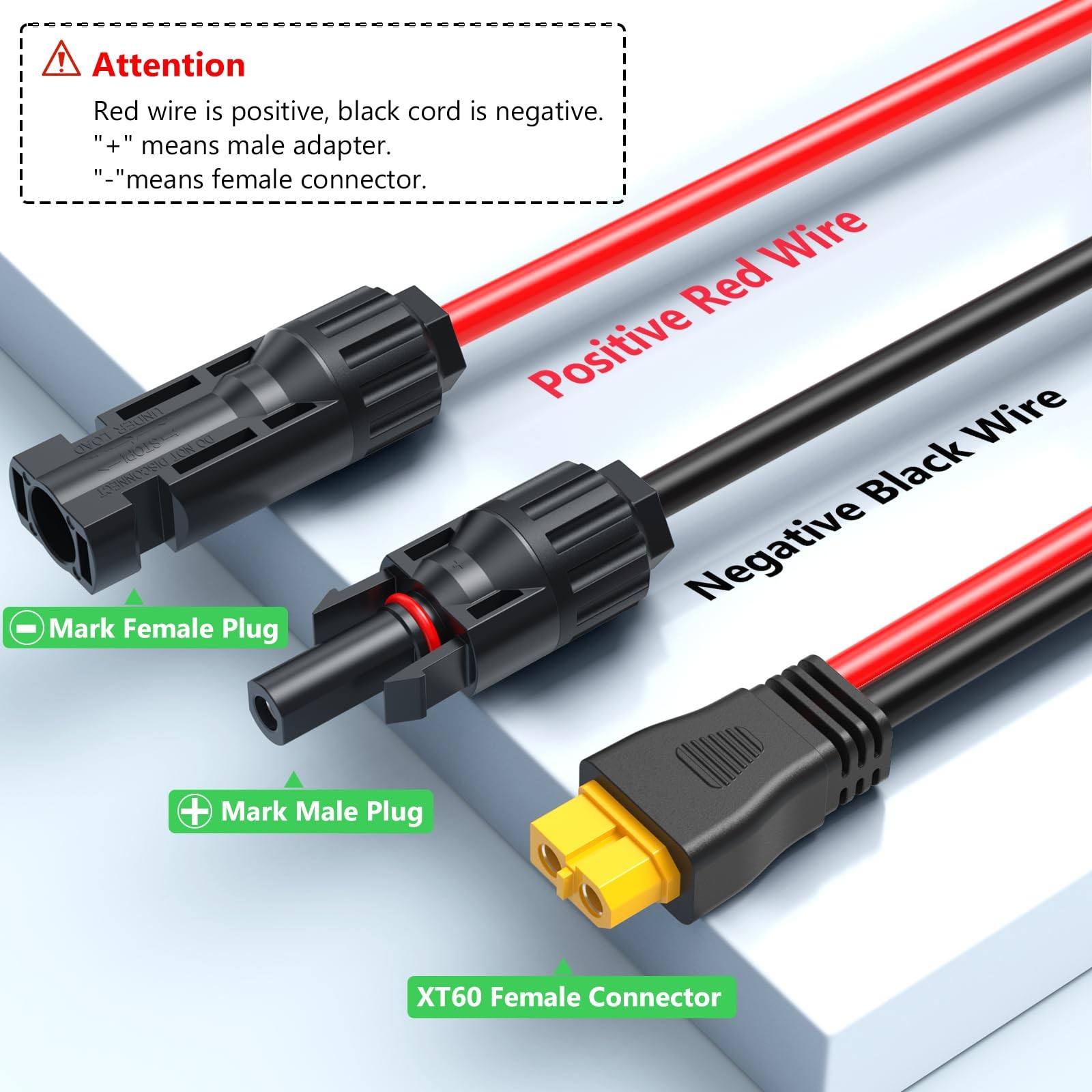 Vansdon 10AWG XT60 Solar Cable- to Cable 20FT Charging 10AWG-20FT