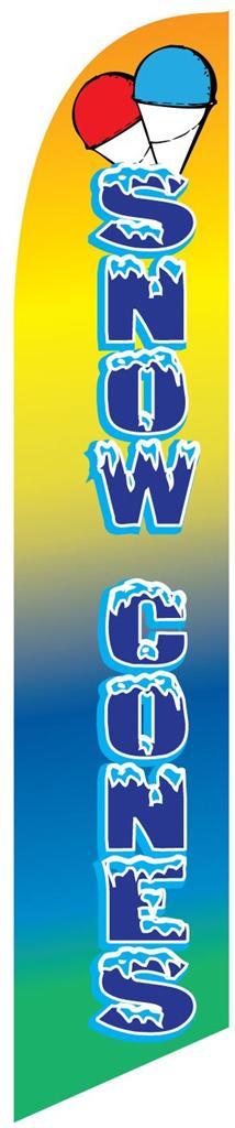 Snow Cones 12ft Feather Banner Swooper Flag - FLAG ONLY