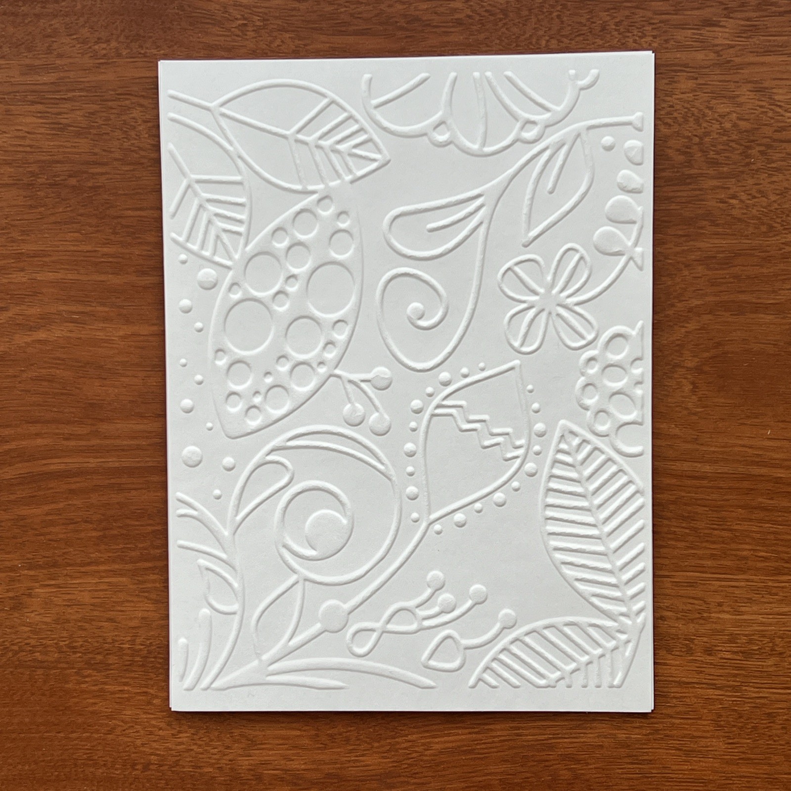 50 Pcs White Embossed Floral/Botanical Cardstock , Card Toppers, Junk Journal