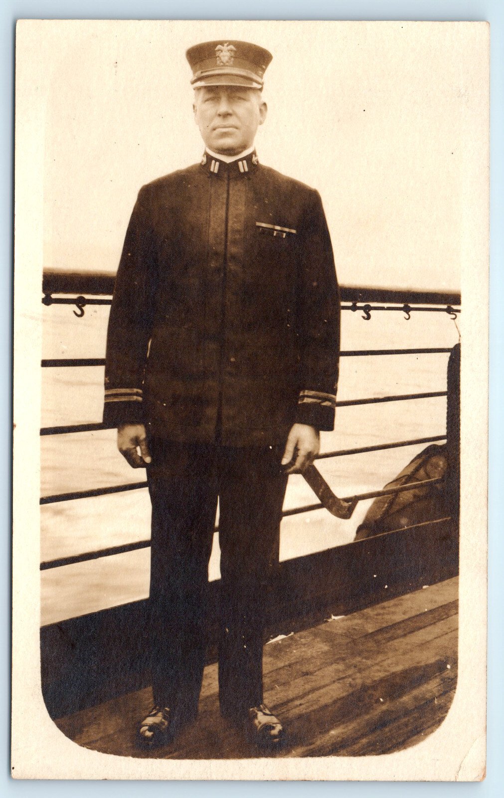 WWI Navy Officer With Ribbon Bar Real Photo Postcard RPPC