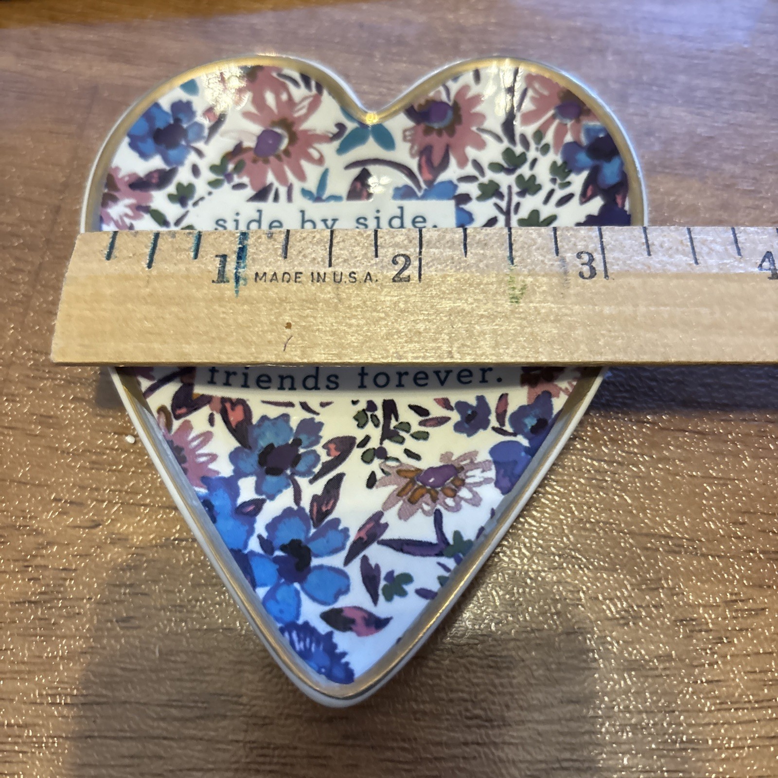 Demdaco - Side By Side Heart To Heart Friends Forever Heart Trinket Dish