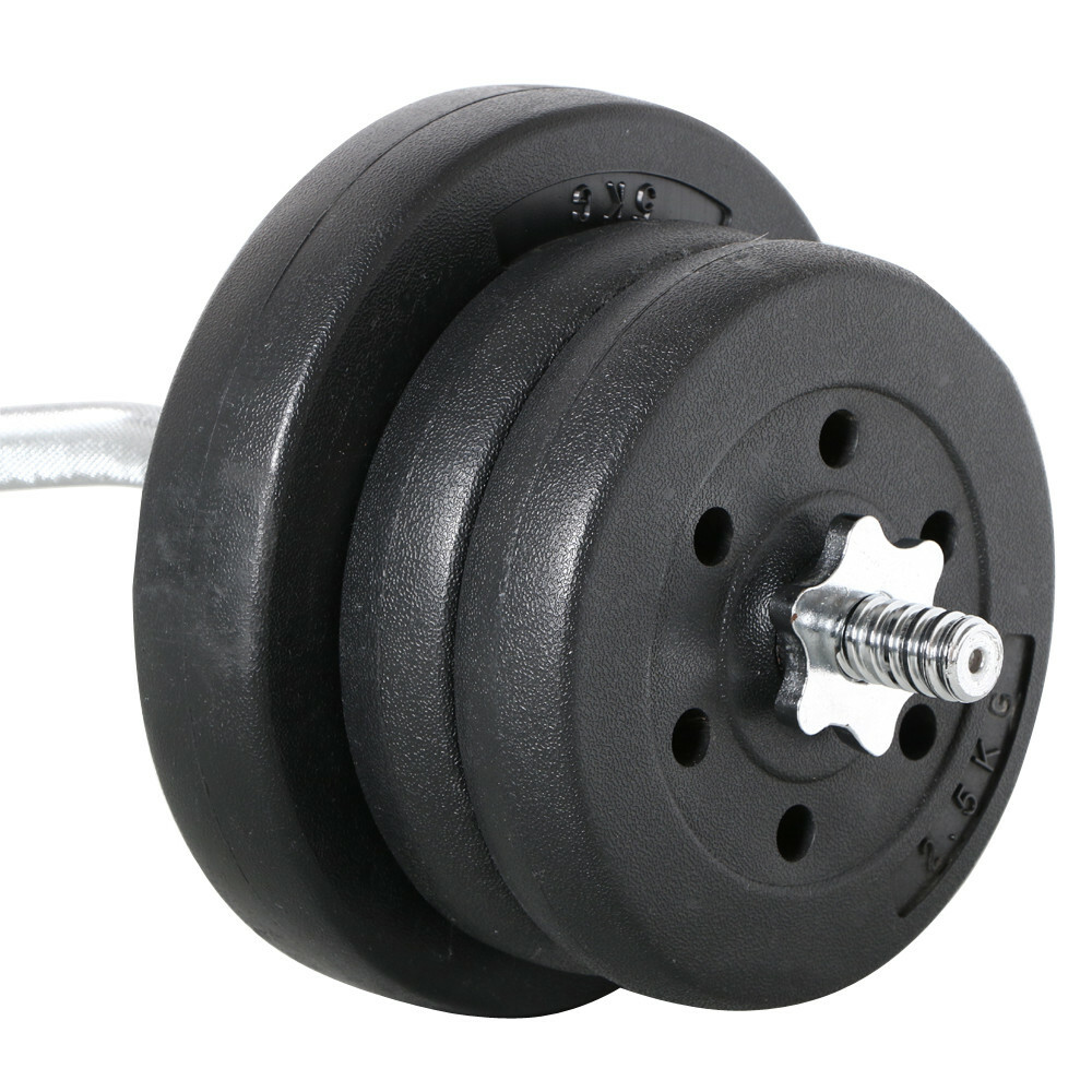 Olympic Barbell Set Dumbbell Weight Set 55lb Curl Bar for Gym Lifting Exercise