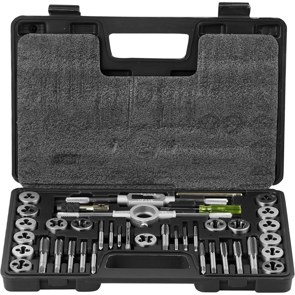 40 Piece Tap and Die Set SAE & Metric , Metric Screw Threads with Carrying Case