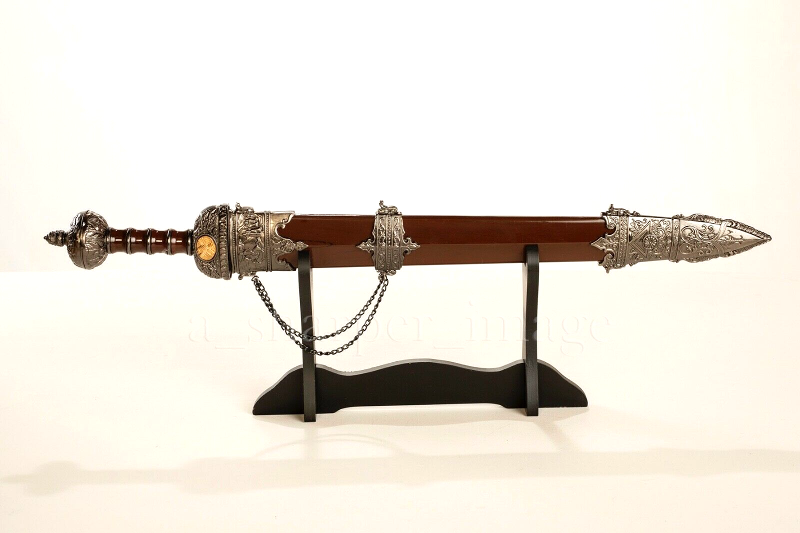 31" Roman Legion Gladius Sword Maximus Centurion, Scabbard & Display Stand SOLID