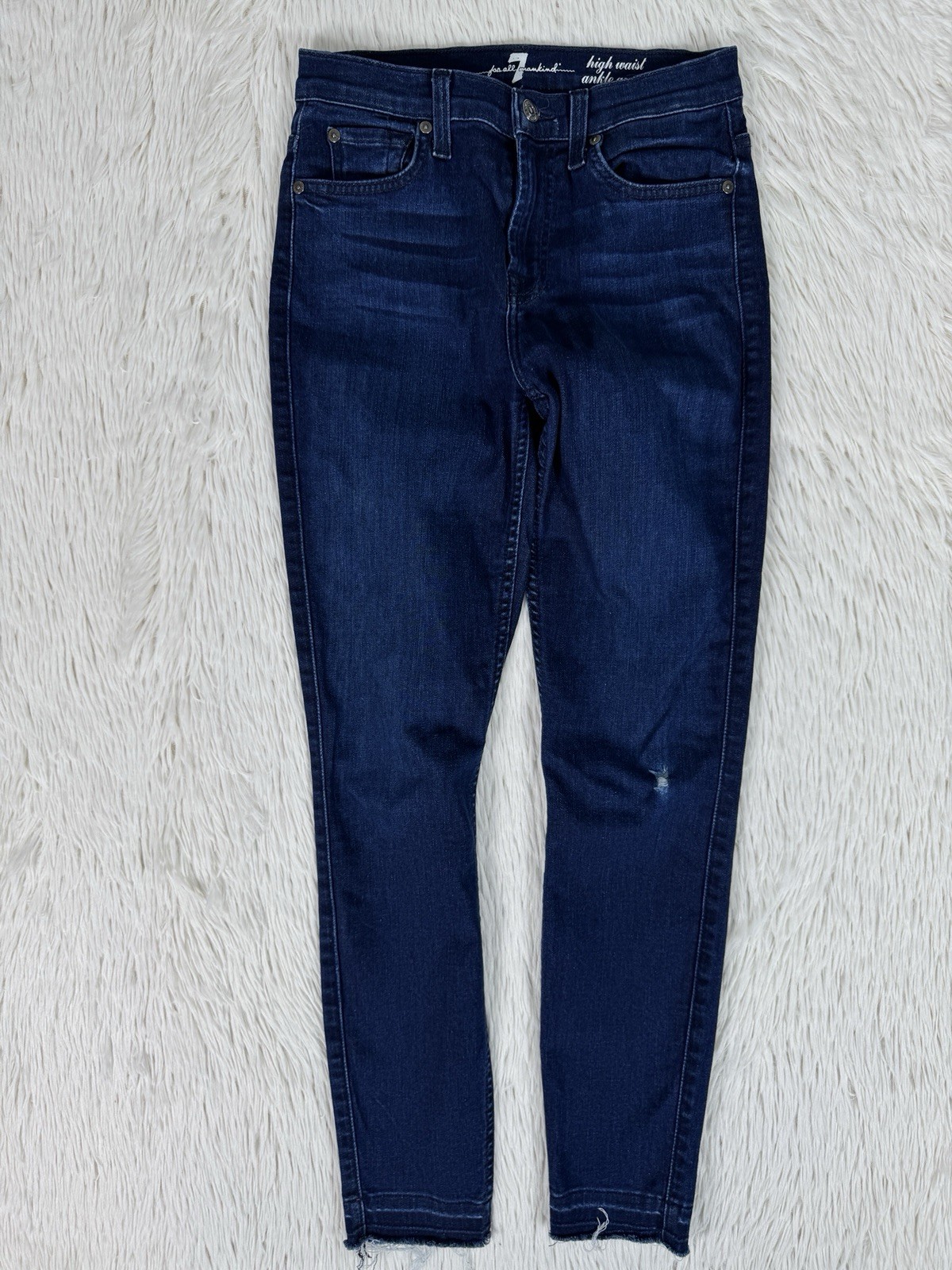 7 For All Mankind Gwenevere Dark Wash High Waist Ankle Denim Jeans Women's 26