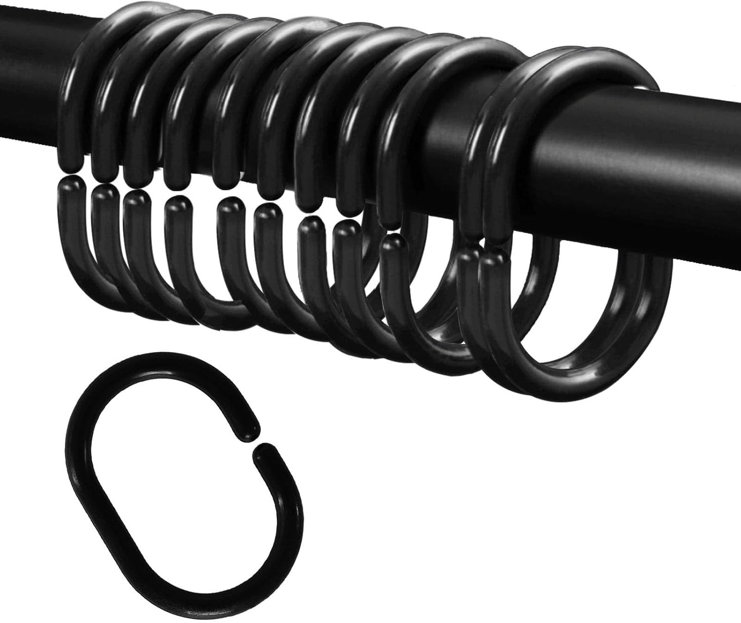 Plastic Shower Curtain Hooks C Shape Shower Curtain Rings for Bathroom Shower Ro