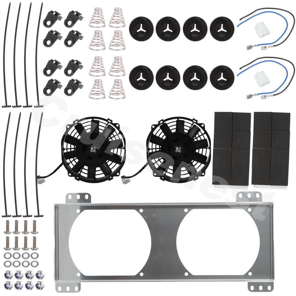 For Tru-Cool 40K Derale 9500 Huron Speed Silver Series 8'' Dual Fan & Shroud Kit