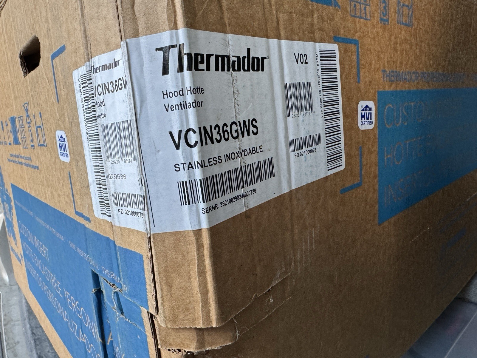 Thermador Professional Series 36" Custom Insert Smart Range Hood VCIN36GWS