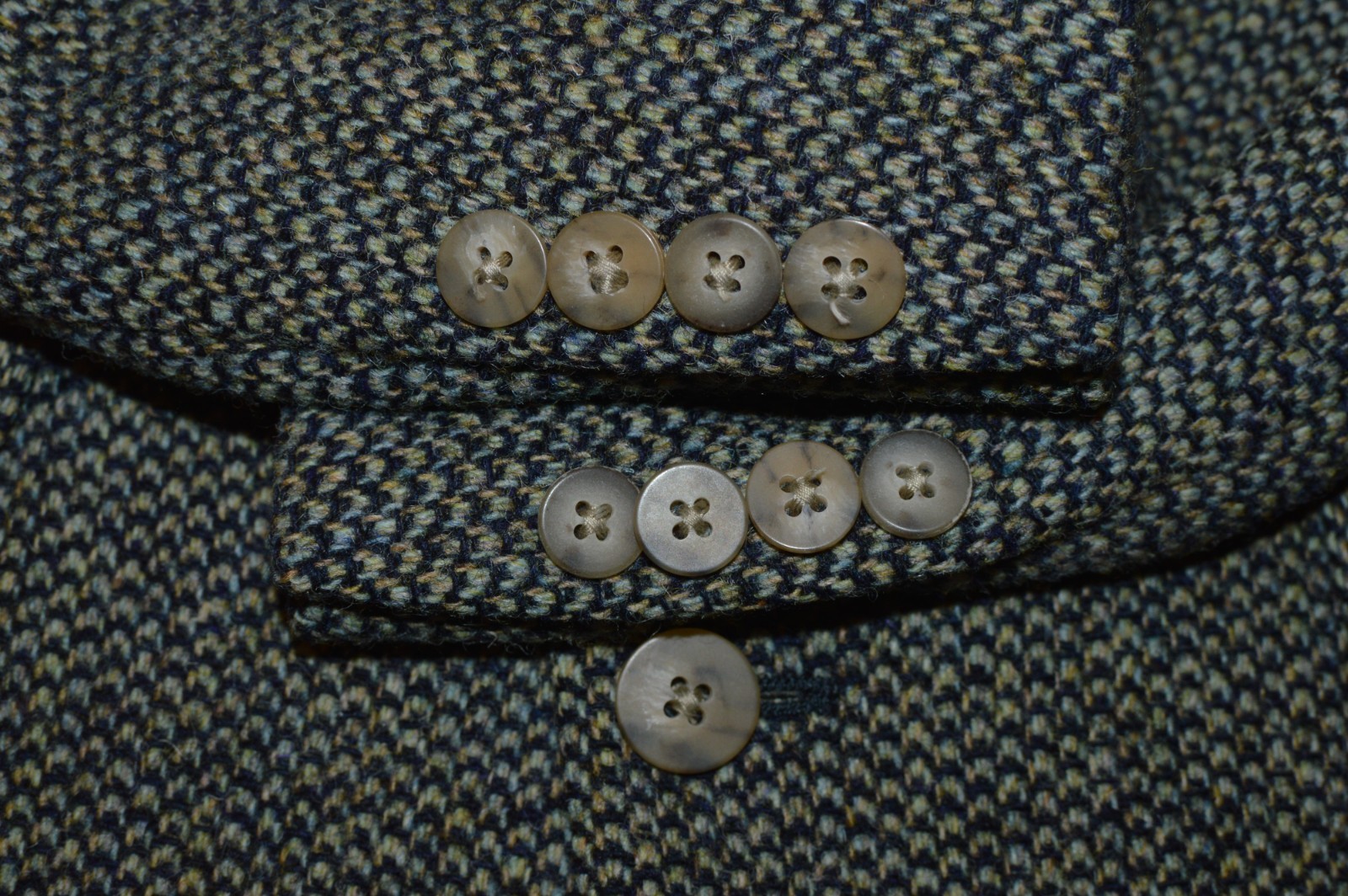 40R 40 Regular R HARRIS TWEED Gray Bird’s Eye Wool Suit Sport Coat Blazer Jacket