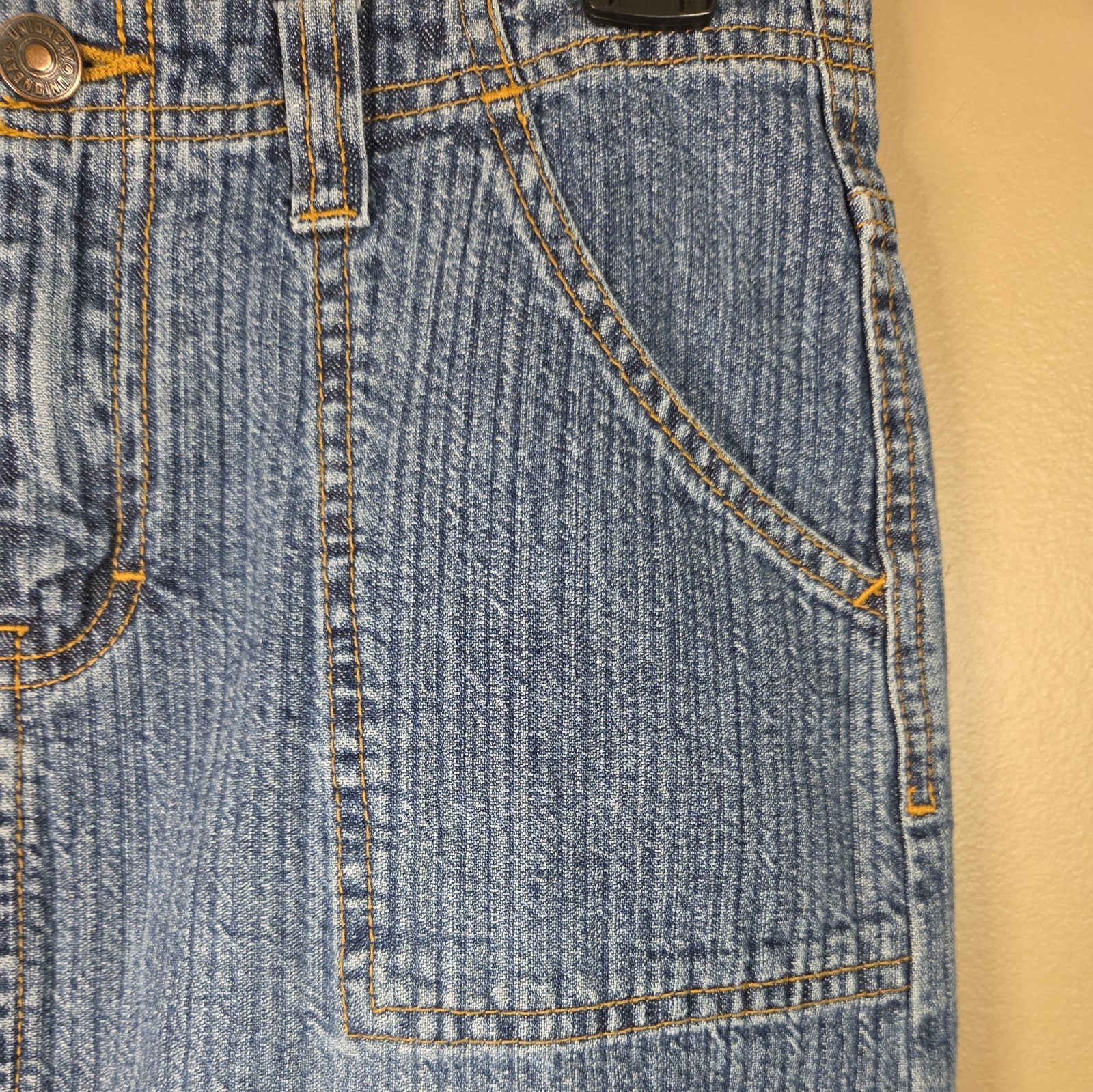 Unionbay Long Slit Denim Skirt Size 5 Juniors Maxi Boho Hipster Hippie Y2K Artsy