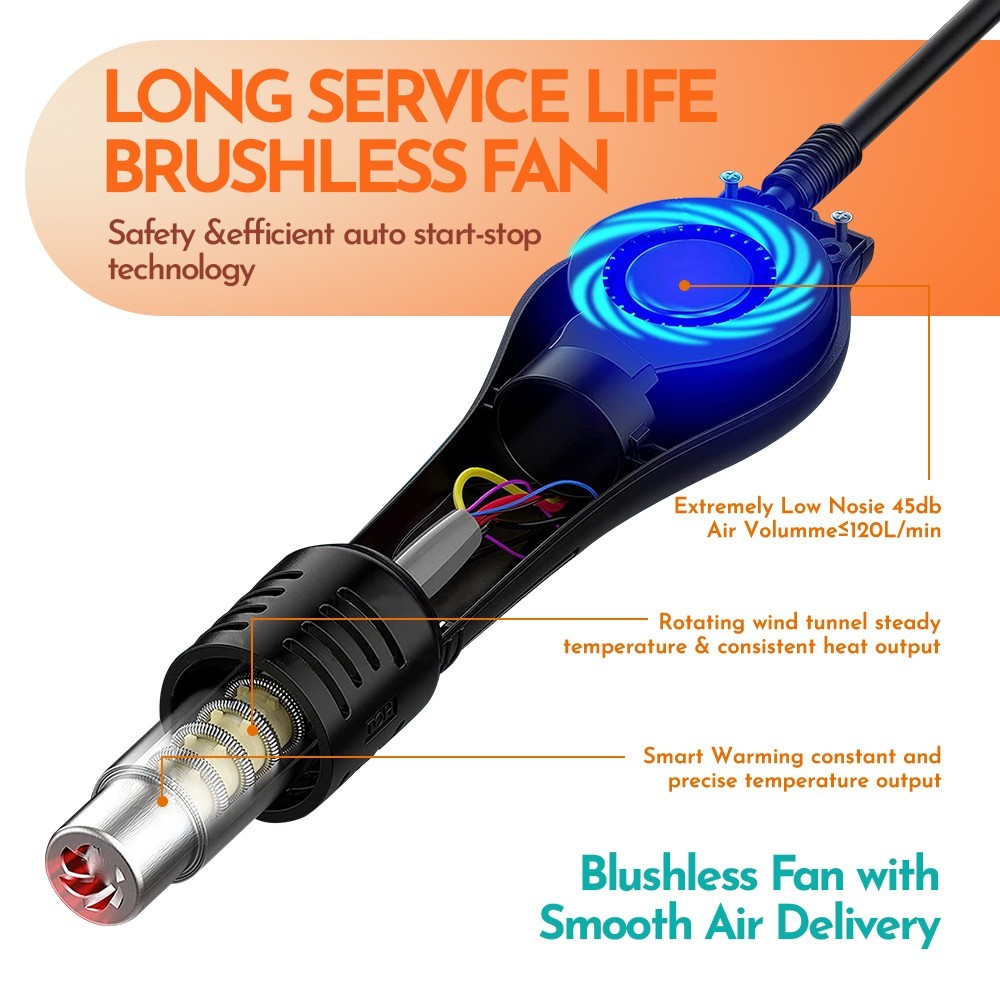 775W 2in1 Digital Soldering iron Station with Hot Air Gun T12 Heating Elements