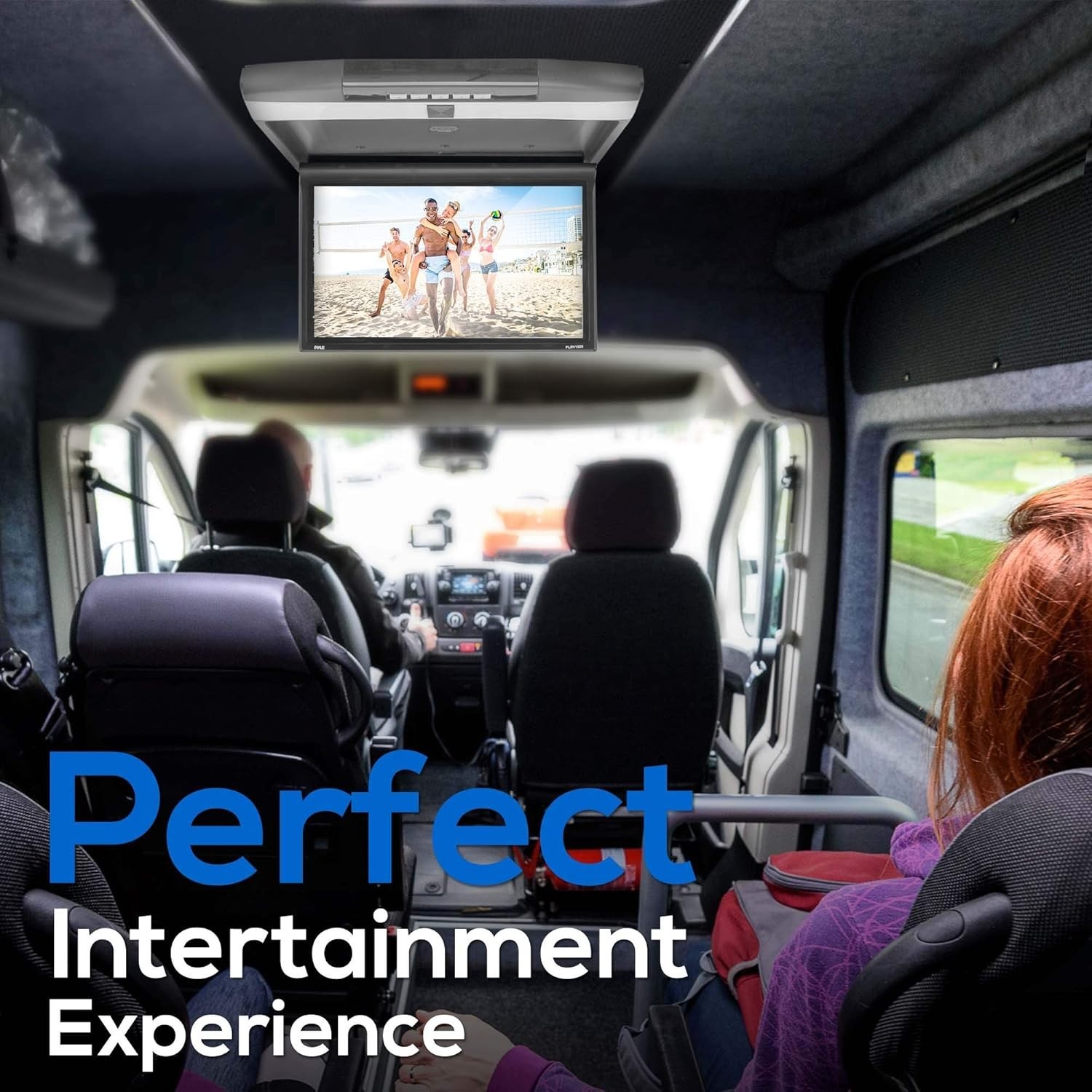 Pyle 15.6" Overhead Flip-Down Car Monitor - Hi-Res 1680x800p Widescreen