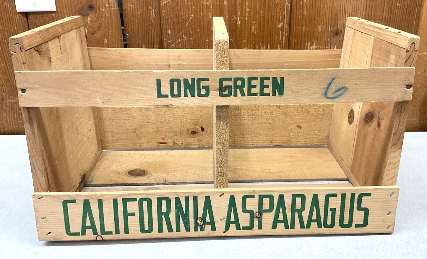 VTG Rio Vista Asparagus Wood Crate Riverview Farms Stockton California Wooden
