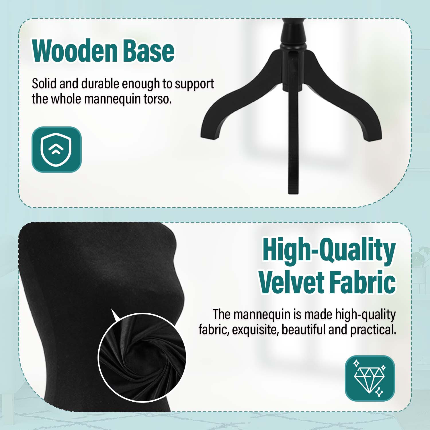 Mannequin Body Dress Form Torso Female Manikin 49.6-63.4 Inch Height Adjustable