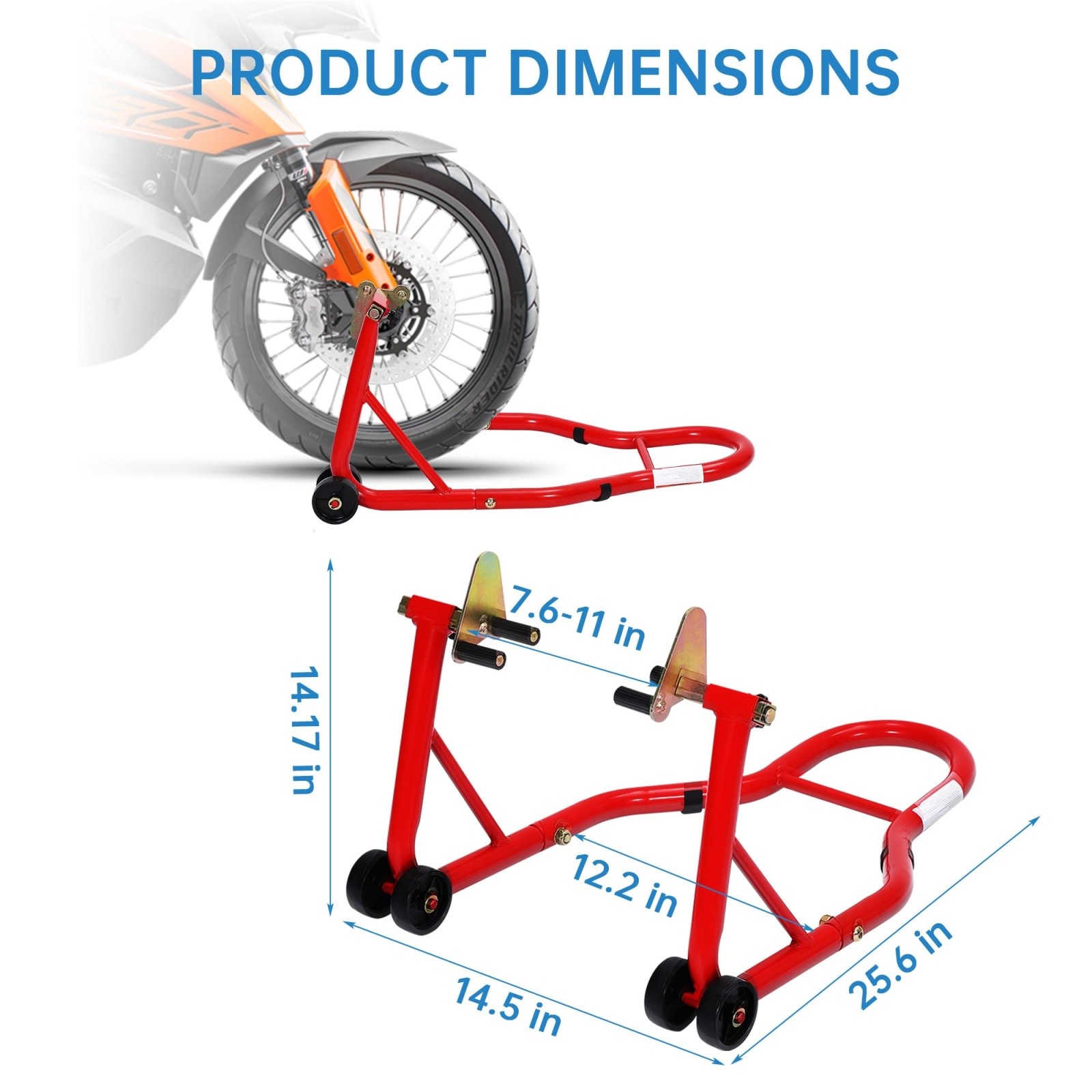 Motorcycle Stands Front and Rear 900 LB Heavy Duty Front & Rear Wheel Lift Combo