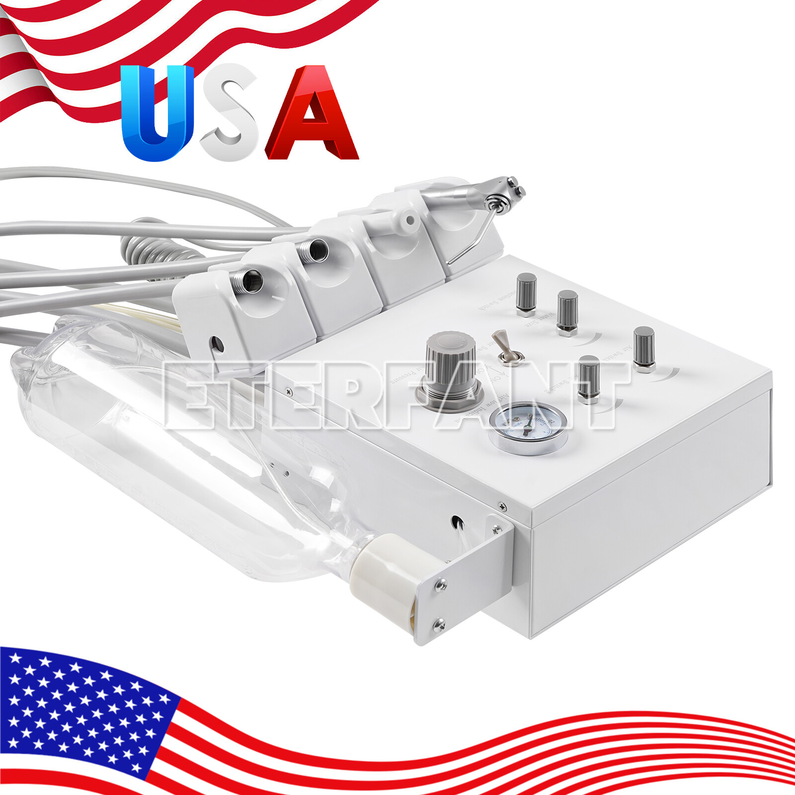 ETERFANT Portable Dental Folding Chair+LED Light+Air Turbine Unit Weak Suction