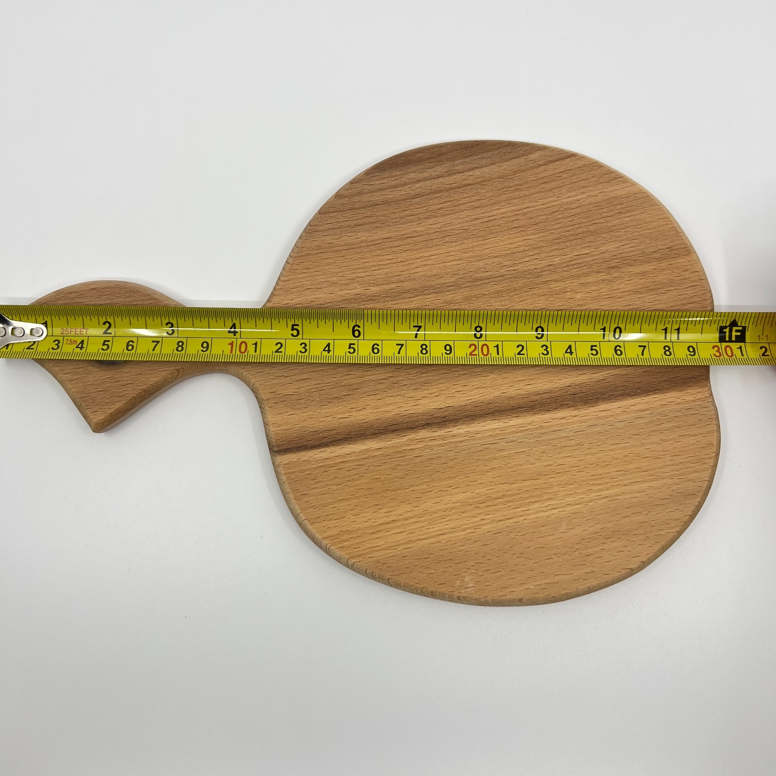 Round Wooden Serving Platter Charcuterie Board w Handle 12 x 7.9 Natural