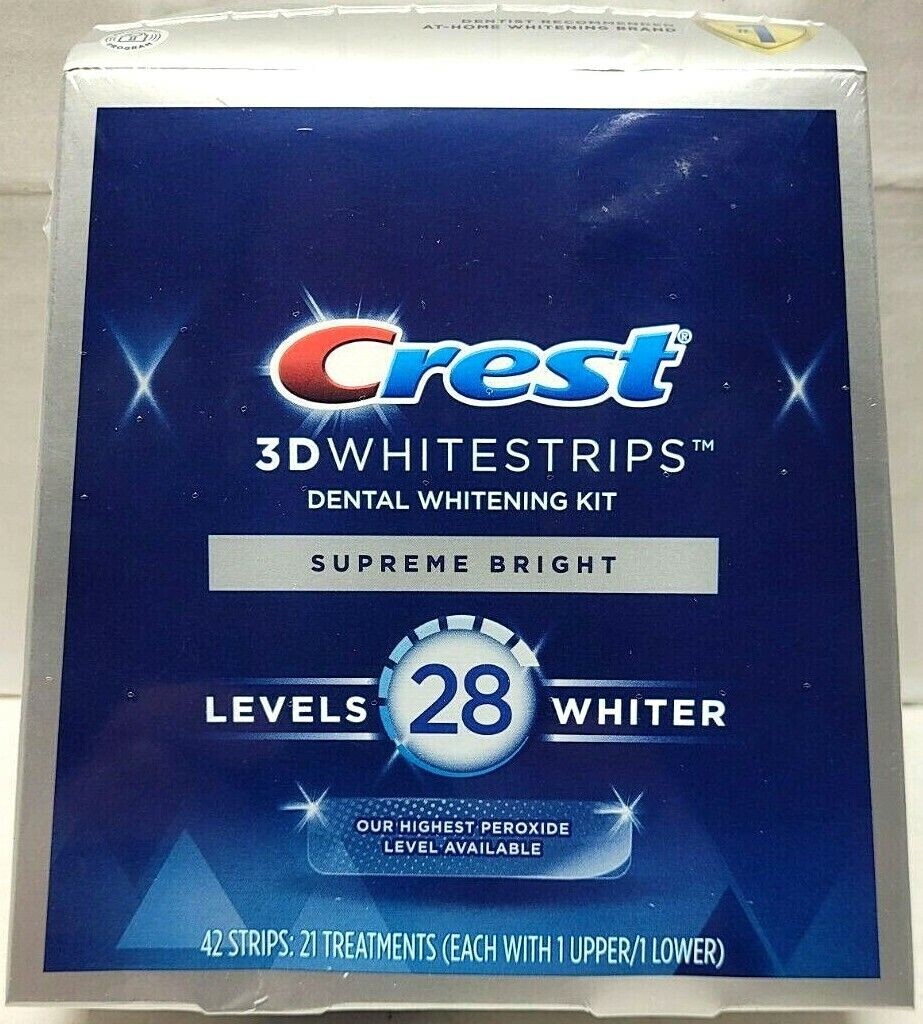CREST 3D White SUPREME Bright Whitestrips Tooth Whitening Strips Level 24/28 NEW