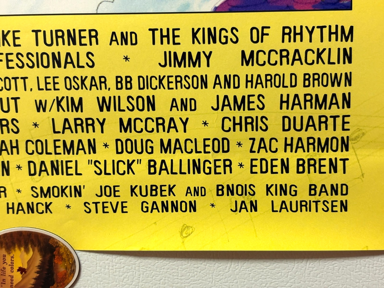 Blues Cruise Poster AUTOGRAPHED Blues Musicians TAJ MAHAL,Majic Dick + 22X28"