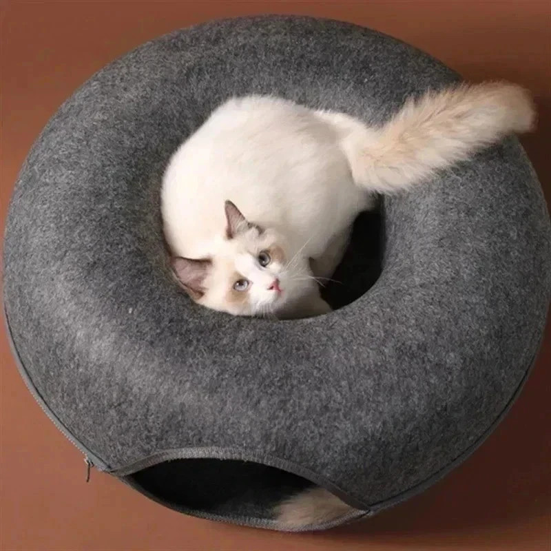 Cat Cave EXTRA LARGE Cat Tunnel Bed Indoor Cats,Cat Donut 50cm