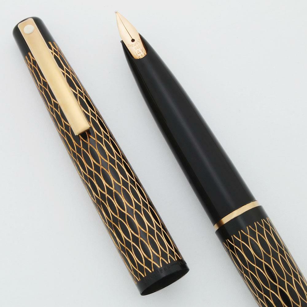 Lady Sheaffer 632 Fountain Pen ('75) - Black Tulle, 14k Fine Stylpoint Nib (New)