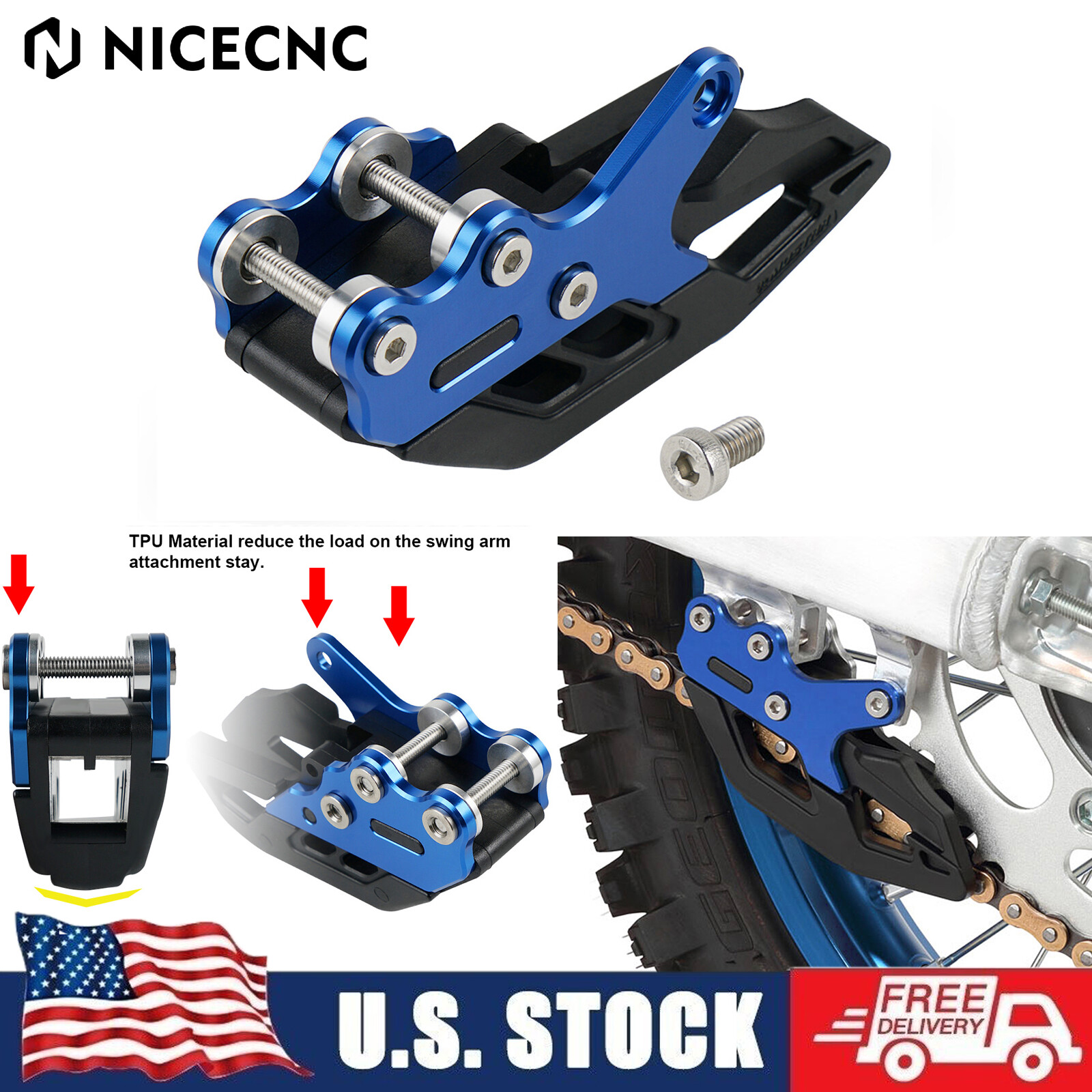 Rear Chain Guard Guide Slider For Yamaha YZ 125 250 250F 450F 125X 250X FX 450FX