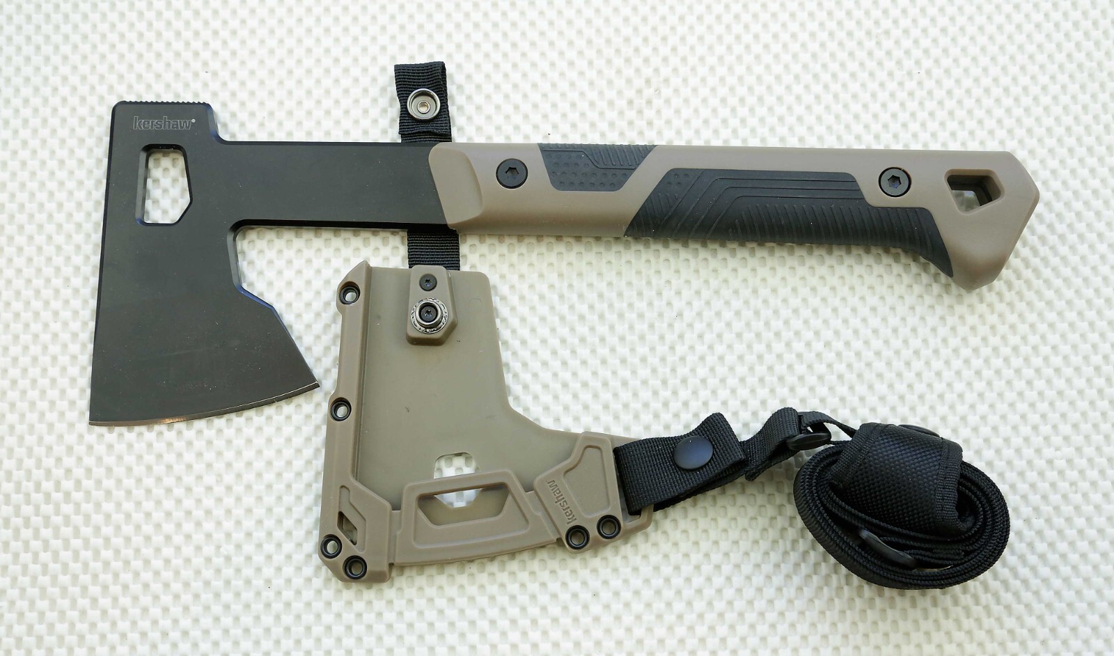 Kershaw 1075X Deschutes Axe 3Cr13 Steel Tan Nylon/Rubberized Handle