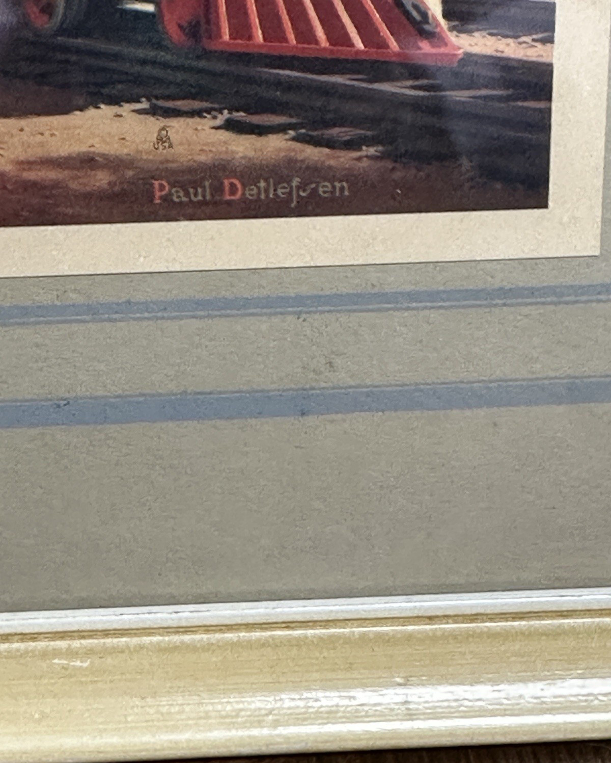 VTG Paul Detlefsen "In Days Gone By" Framed Print 13" x 17" Train Steam Engine