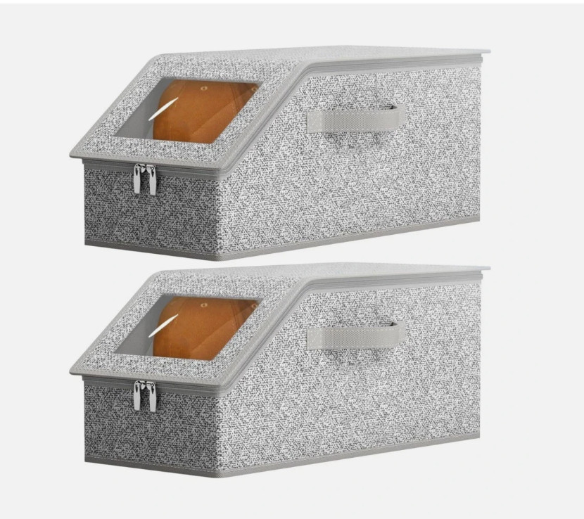 1/2x Stackable Hat Storage Organizer for Baseball Caps 24 Caps Hat Box with Lid