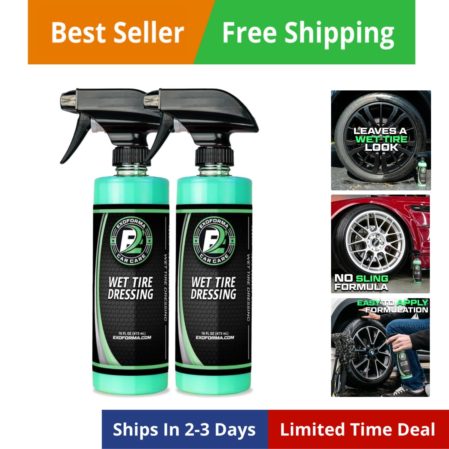 Wet Tire Dressing Spray - Extremely High Shine Tire Dressing for That Wet Loo...