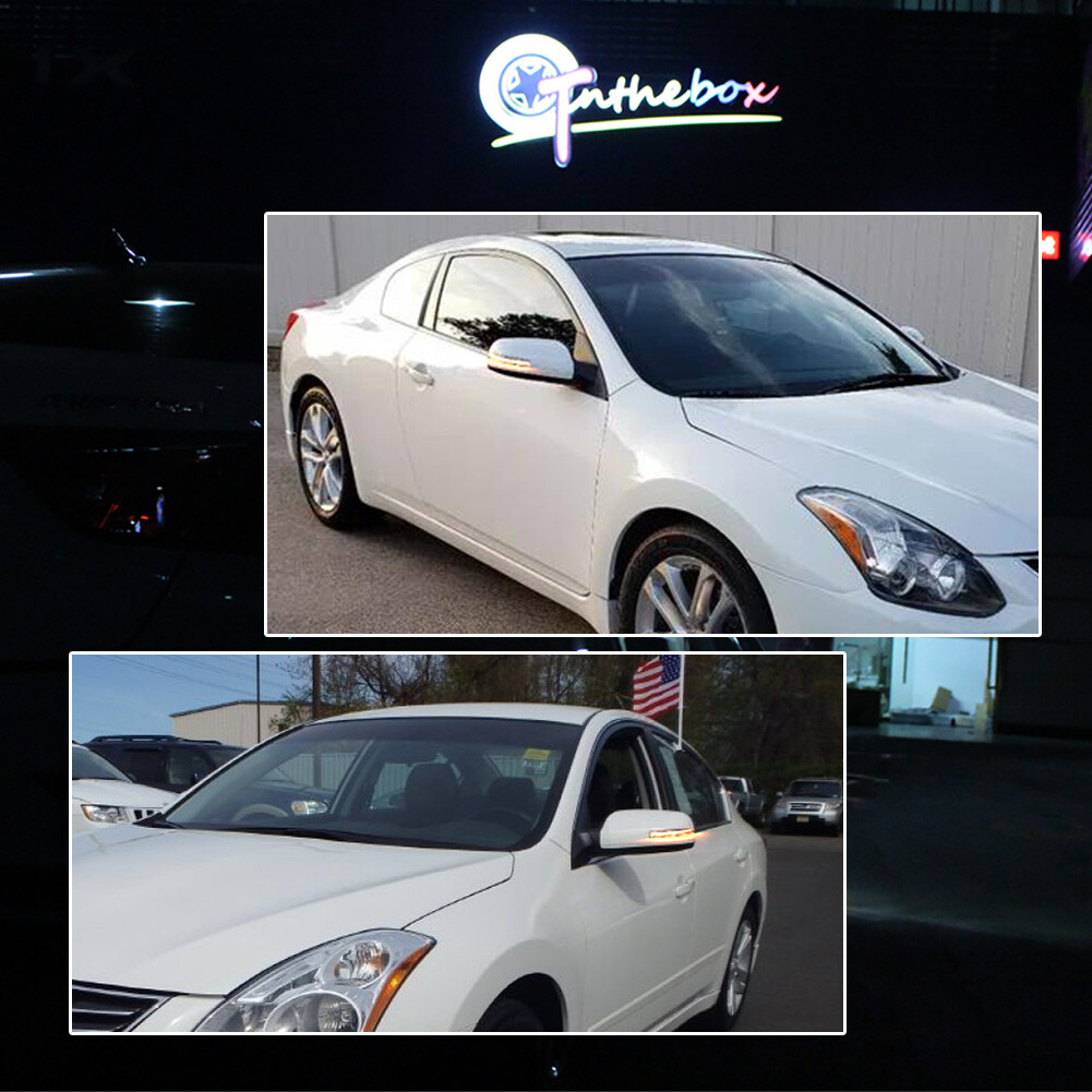 Clear Sequential Amber LED Side Mirror Signal Lights For 2009-2014 Nissan Maxima