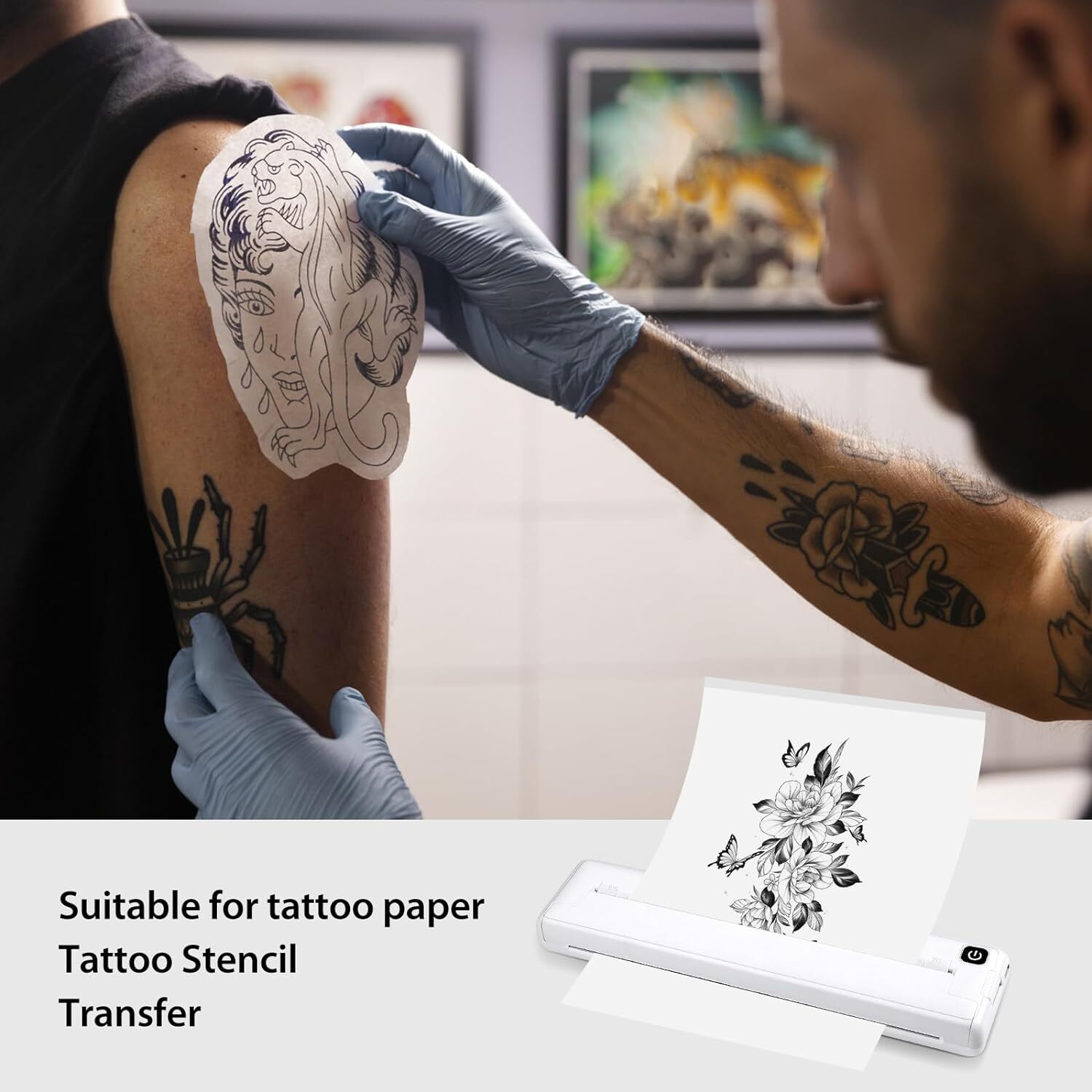 Raycial Portable Printer Wireless for Travel Bluetooth Inkless for Office Home