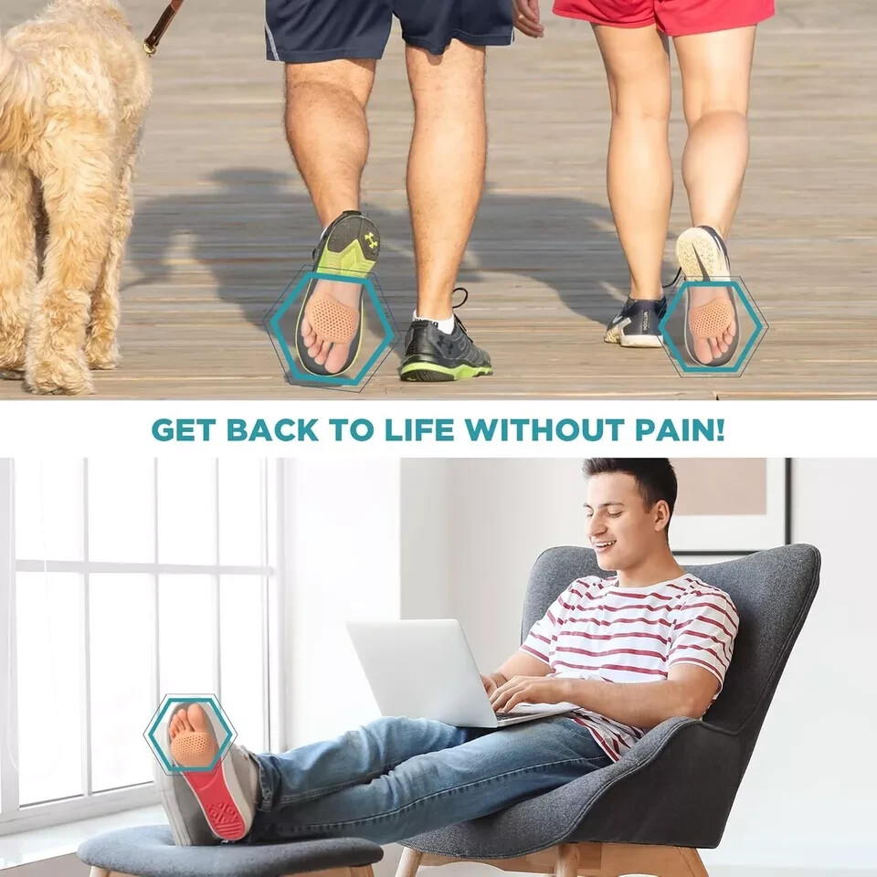 Metatarsal Pads for Ball of Foot Pain Relief – Gel Cushions for Forefoot Support