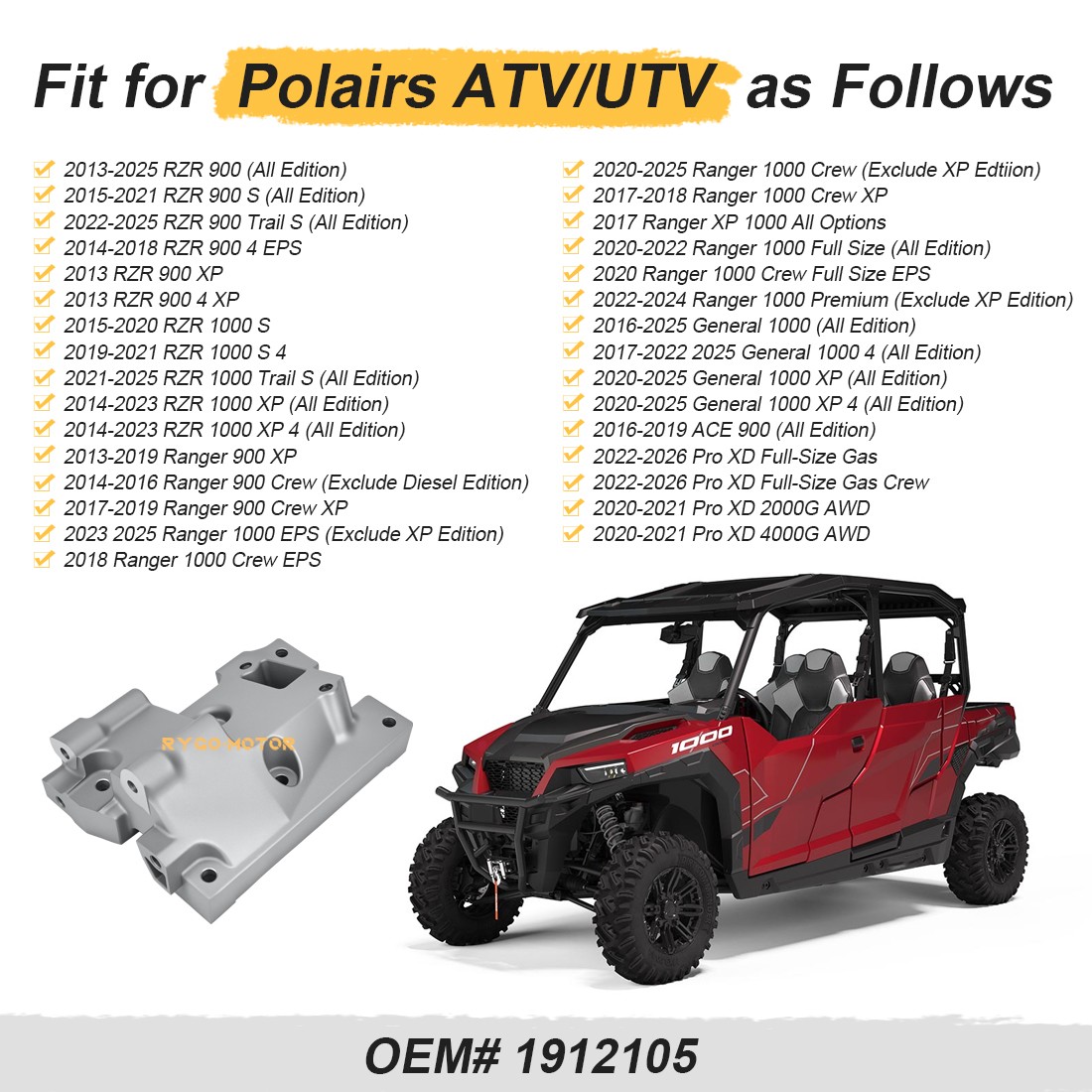 5143718 Transmission Joint Bracket Mount for Polaris RZR 900 1000 XP 2013-2025