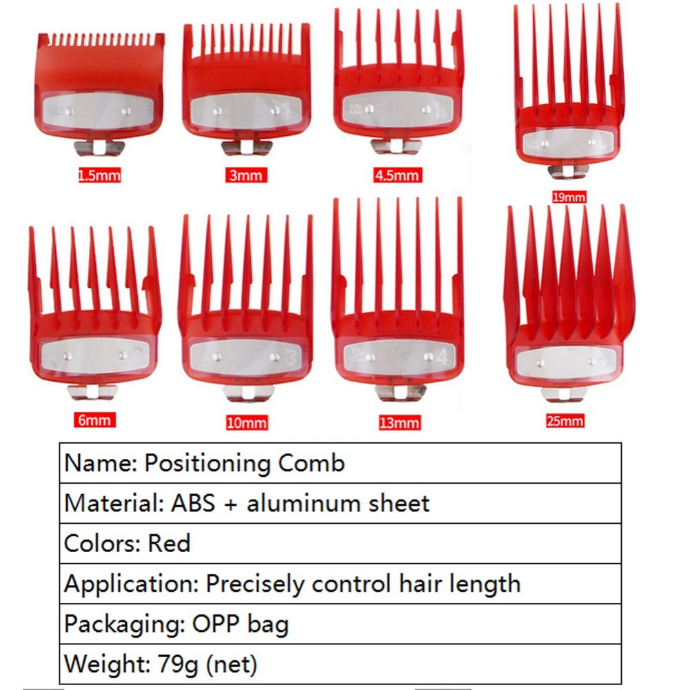 8PCS Hair Clipper Cutting Guide Combs W/ Metal Clip Replacement Tools For WAHL