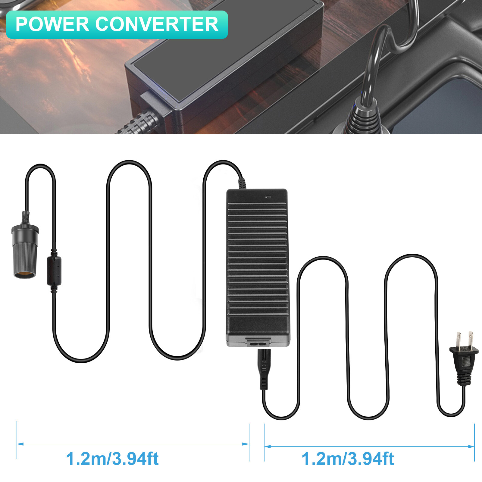 110V AC to 12V Car Cigarette Lighter DC 10A 120W Power Adapter Converter Charger