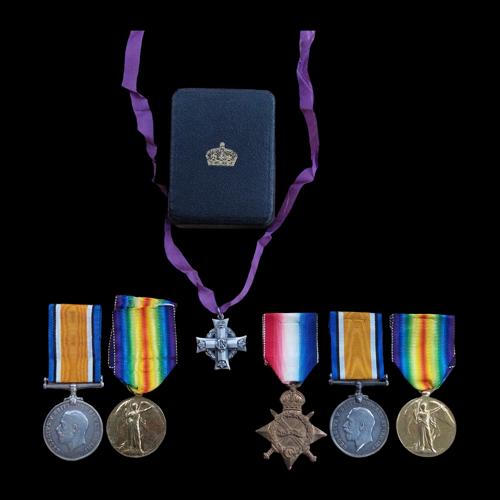 Brothers: 43rd CEF Canadians KIA 1918 Medal Pair Memorial Cross RE Forfar Angus