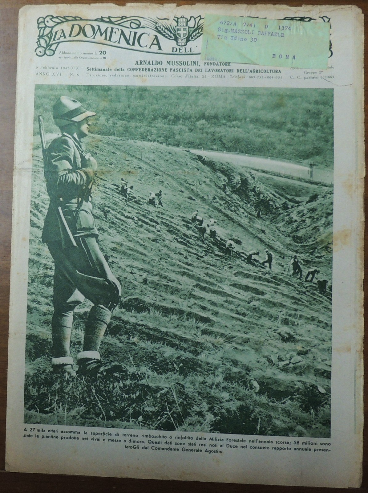 ° THE FARMER'S SUNDAY - 9 FEBRUARY 1941 YEAR XIX - Forestry Militia °