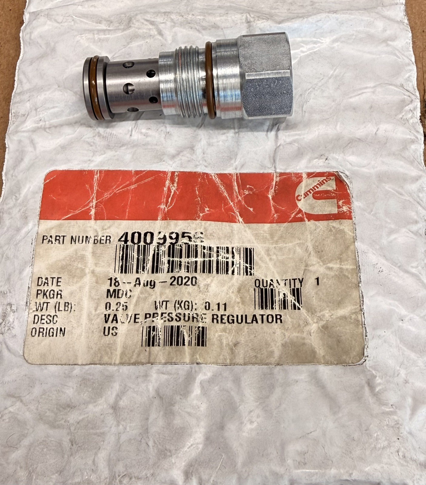 CUMMINS 4009956 PRESSURE REGULATOR VALVE