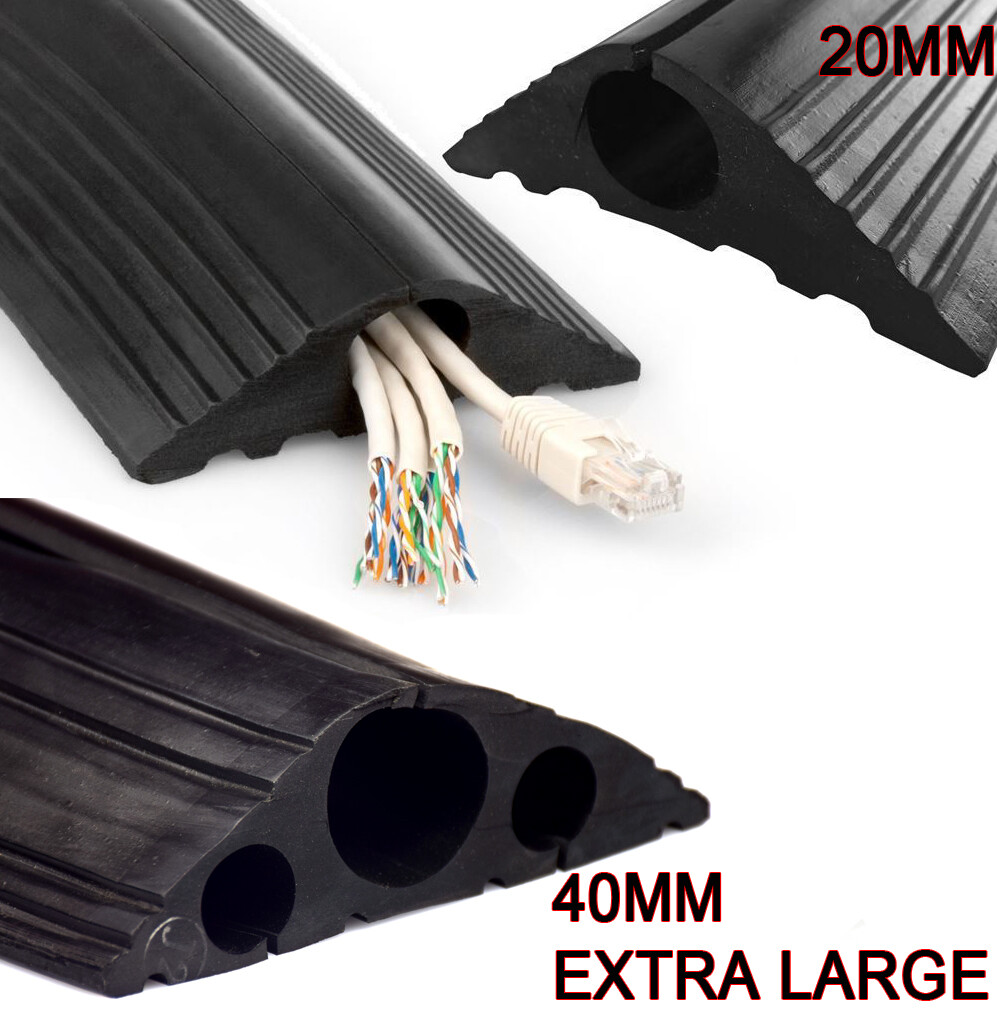 Heavy Duty Rubber and PVC Floor Cable Protectors - Multiple Sizes and Colours Av