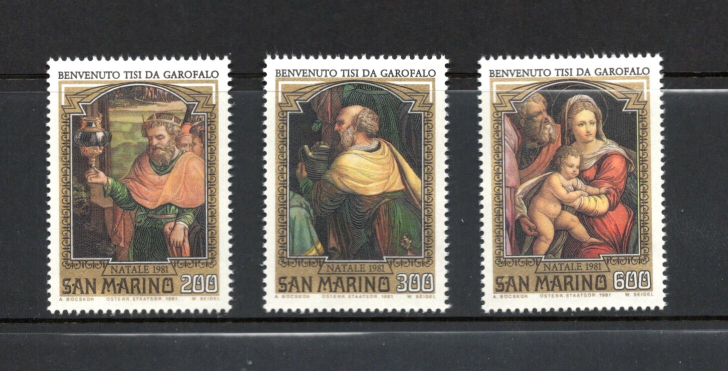 R7103   San Marino   1981   art paintings Christmas   3v.   MNH