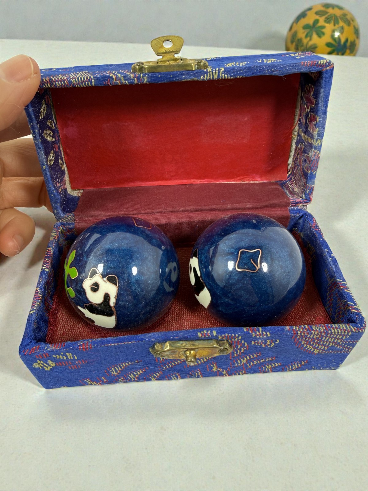 Chinese Baoding Health Balls Yin Yang Stress Relief Hand Exercise Therapy Panda