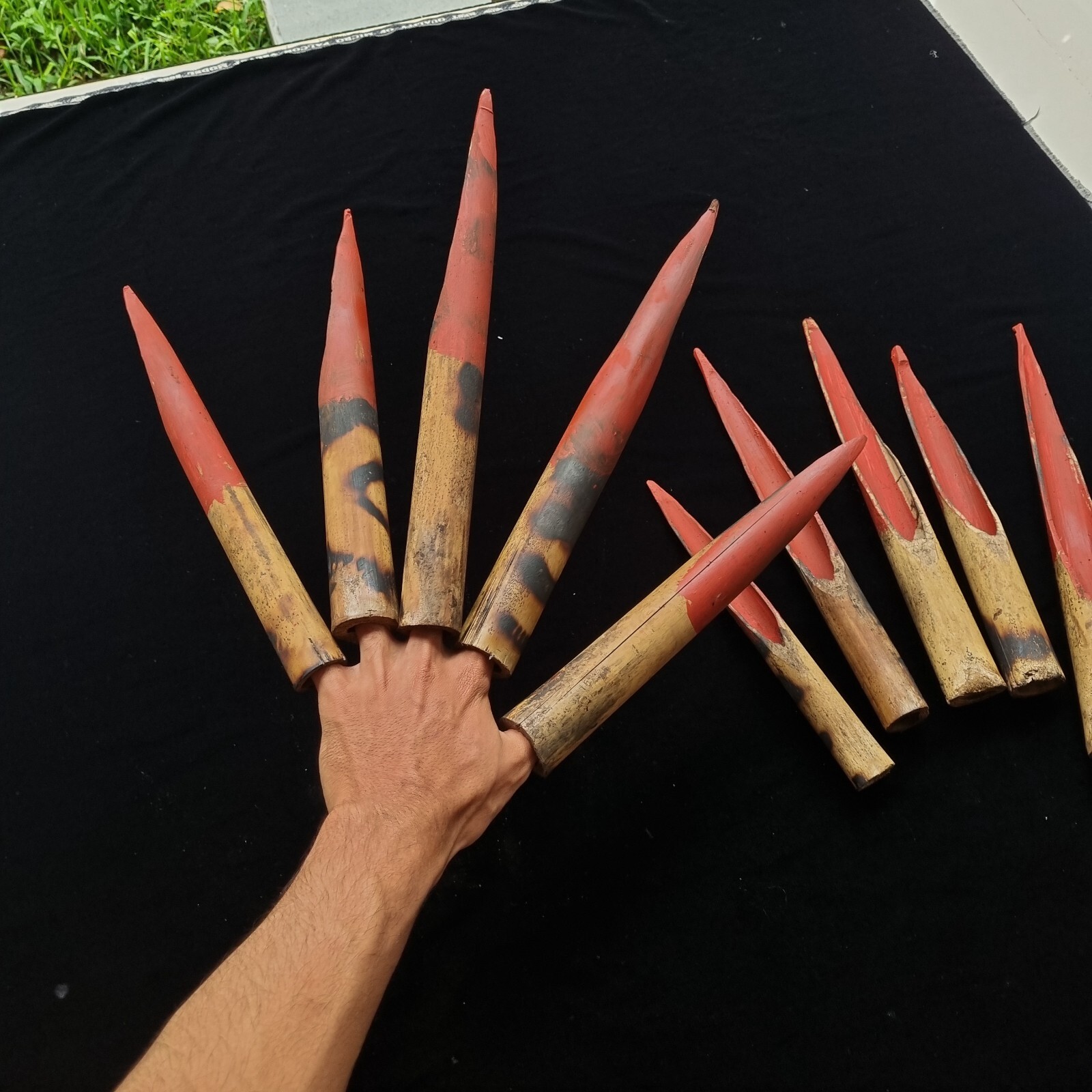 Asmat Bamboo Asaro Claws Mudmen Headhunter Papua New Guinea Carved Wooden Art