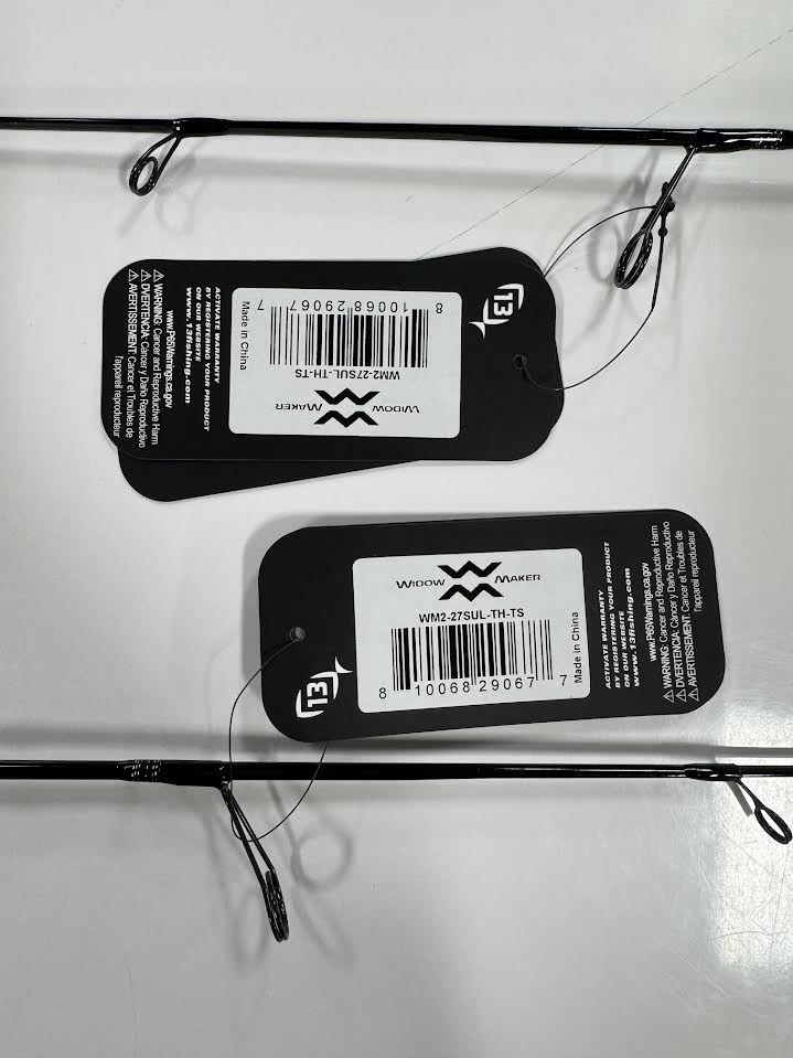 13 FISHING ' WIDOW MAKER ' 27" SUL ICE ROD ' LOT OF 2 ' WM2-27SUL-TH-TS